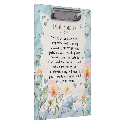 Filippenzen 4:6-7 Christelijk Bijbelvers Waterverf Klembord (Rechts)