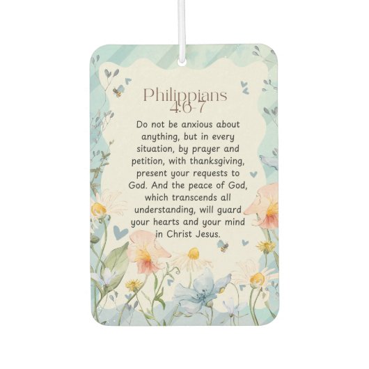 Filippenzen 4:6-7 Christelijk Bijbelvers Waterverf Luchtverfrisser (Voorkant)