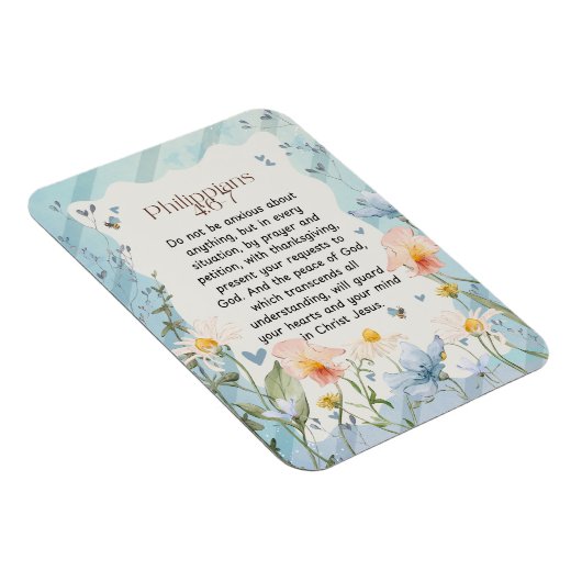 Filippenzen 4:6-7 Christelijk Bijbelvers Waterverf Magneet (Rechterzijde)