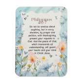 Filippenzen 4:6-7 Christelijk Bijbelvers Waterverf Magneet (Verticaal)