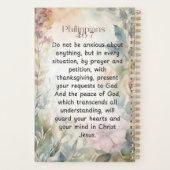 Filippenzen 4:6-7 Christelijk Bijbelvers Waterverf Planner (Achterkant)