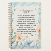 Filippenzen 4:6-7 Christelijk Bijbelvers Waterverf Planner (Voorkant)