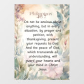 Filippenzen 4:6-7 Christelijk Bijbelvers Waterverf Raamsticker (Vel)