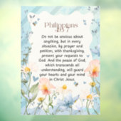 Filippenzen 4:6-7 Christelijk Bijbelvers Waterverf Raamsticker (Vel 3)