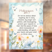 Filippenzen 4:6-7 Christelijk Bijbelvers Waterverf Raamsticker (Vel 2)