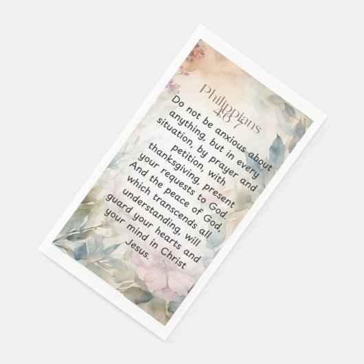 Filippenzen 4:6-7 Christelijk Bijbelvers Waterverf Servet (Hoek)