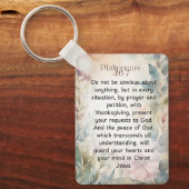 Filippenzen 4:6-7 Christelijk Bijbelvers Waterverf Sleutelhanger (Voorkant)