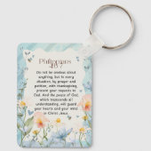 Filippenzen 4:6-7 Christelijk Bijbelvers Waterverf Sleutelhanger (Achterkant)