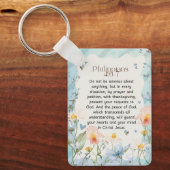 Filippenzen 4:6-7 Christelijk Bijbelvers Waterverf Sleutelhanger (Voorkant)
