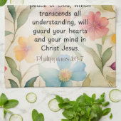 Filippenzen 4:6-7 Christelijk Bijbelvers Waterverf Theedoek (Gevouwen)