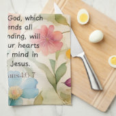 Filippenzen 4:6-7 Christelijk Bijbelvers Waterverf Theedoek (Quarter Fold)