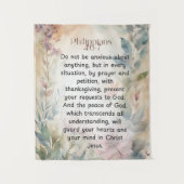 Filippenzen 4:6-7 Christelijk Bijbelvers Waterverf Wandkleed (Voorkant)
