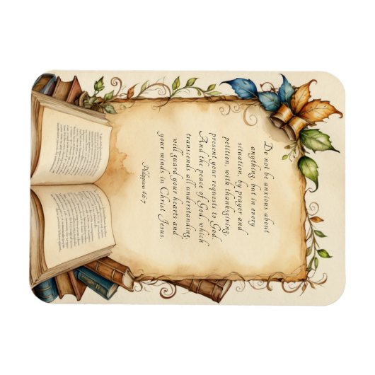 Filippenzen 4:6-7 Christelijke Bijbeltekst Magneet (Horizontaal)