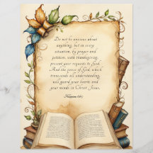 Filippenzen 4:6-7 Christelijke Bijbelvers Kunst