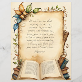 Filippenzen 4:6-7 Christelijke Bijbelvers Kunst