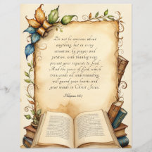 Filippenzen 4:6-7 Christelijke Bijbelvers Kunst