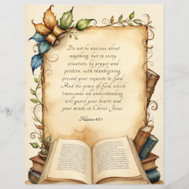 Filippenzen 4:6-7 Christelijke Bijbelvers Kunst Flyer