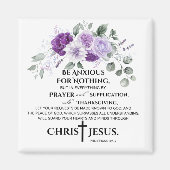 Filippenzen 4:6-7 Schrift Paarse bloemen Magneet (Voorkant)