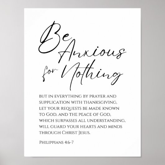 Filippenzen 4:6-7 Wees angstig voor niets Christel Poster (Voorkant)