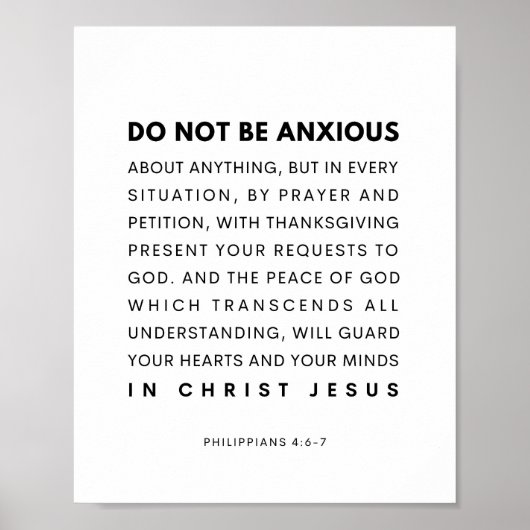 Filippenzen 4:6-7 Wees nergens bang voor Poster (Voorkant)