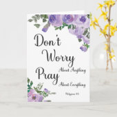 Filippenzen 4:6 Bijbelvers Paarse Waterverf Kaart (Gele Bloem)