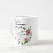 Filippenzen 4:6 Wees bezorgd om niets bloemigs Koffiemok (Voorkant links)