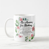 Filippenzen 4:6 Wees bezorgd om niets bloemigs Koffiemok (Links)