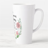 Filippenzen 4:6 Wees bezorgd om niets bloemigs Latte Mok (Rechts)