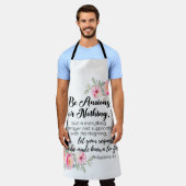 Filippenzen 4:6 Wees bezorgd om niets roze bloemen Schort (Gedragen)