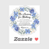 Filippenzen 4:6 Wees bezorgd voor niets blauwe blo Sticker (Vel)