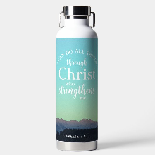 Filippenzen 4:7 | Gepersonaliseerde moderne berg Waterfles (Voorkant)