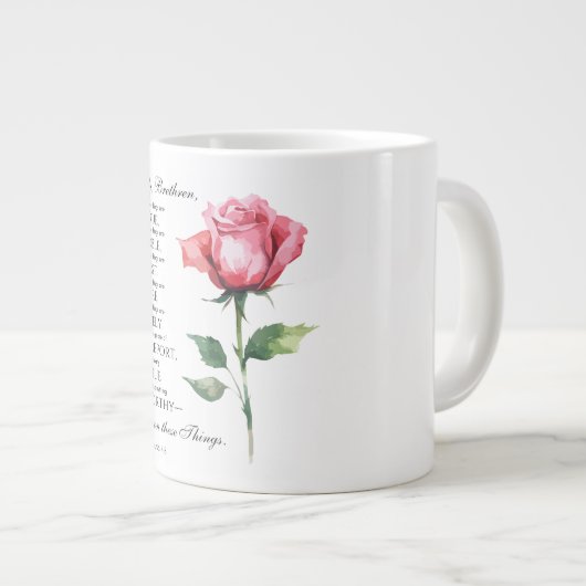 Filippenzen 4:8 Alles wat edele bloem is Grote Koffiekop (Voorkant rechts)