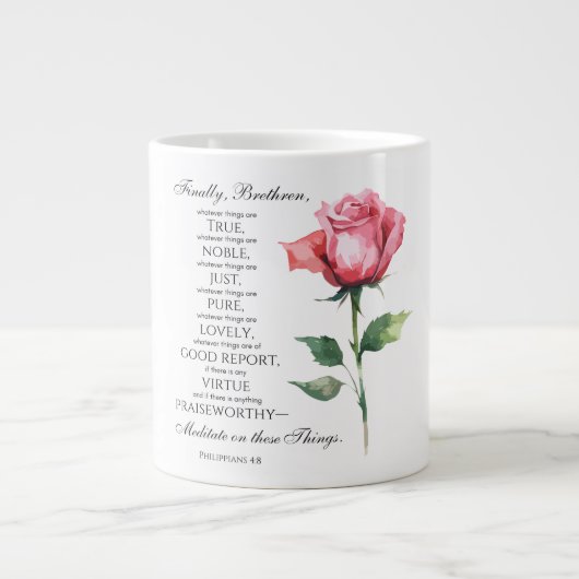 Filippenzen 4:8 Alles wat edele bloem is Grote Koffiekop (Voorkant)