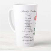 Filippenzen 4:8 Alles wat edele bloem is Latte Mok (Linkerhoek)