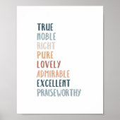 Filippenzen 4:8 boho kleur kinderkamer poster (Voorkant)