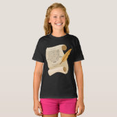 Filippenzen 4:8 KJV Bijbel Quote Scroll Meisjes T-shirt (Voorkant volledig)