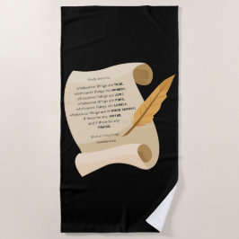 Filippenzen 4:8 KJV Bijbel Quote Scroll Strandlaken