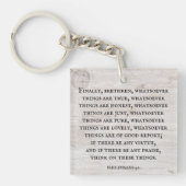 Filippenzen 4:8 Koning James Bijbel Inspirerend Sleutelhanger (Voorkant)
