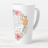 Filippenzen 4:8 Roze en gele bloemenkrans Latte Mok (Rechterhoek)