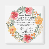 Filippenzen 4:8 Roze en gele bloemenkrans Magneet (Voorkant)