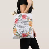 Filippenzen 4:8 Roze en gele bloemenkrans Tote Bag (Dichtbij)