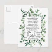 Filippenzen 4:8 Wat edele eucalyptus is Briefkaart (Voorkant / Achterkant)