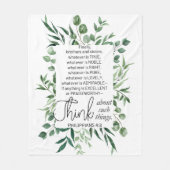 Filippenzen 4:8 Wat edele eucalyptus is Fleece Deken (Voorkant)