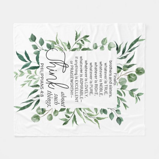 Filippenzen 4:8 Wat edele eucalyptus is Fleece Deken (Voorkant (Horizontaal))