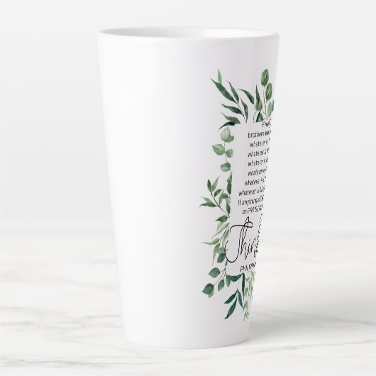 Filippenzen 4:8 Wat edele eucalyptus is Latte Mok (Voorkant)