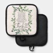 Filippenzen 4:8 Wat edele eucalyptus is Pannenlap (Voorkant / Achterkant)