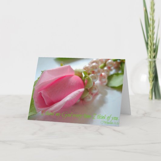 Filippenzen Bijbelvers Ik dank mijn God elke keer Bedankkaart (Voorkant)