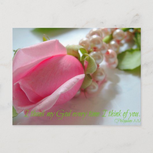 Filippenzen Bijbelvers Ik dank mijn God elke keer Briefkaart (Voorkant)