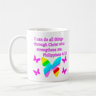 FILIPPIËN 4:13 BUTTERFLY-ONTWERP KOFFIEMOK