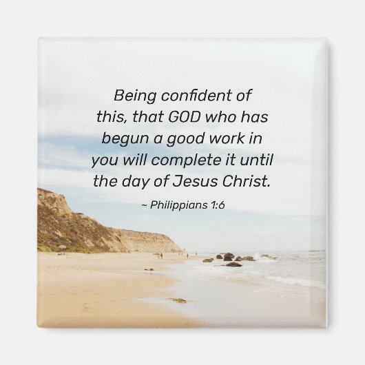 Filippijnen 1:6 GOD, die goed werk hebben verricht Magneet (Voorkant)